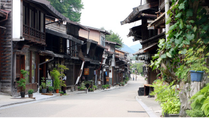 奈良井宿の町並み